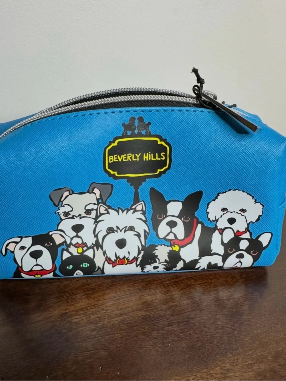 Marc Tetro Beverly Hills Dogs Zip Pouch Cosmetic Bag Travel Organizer NWT
